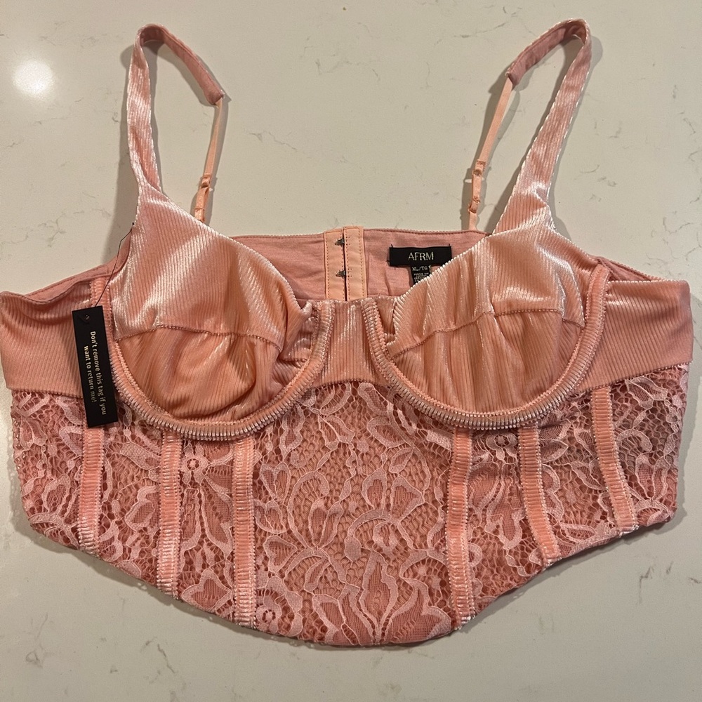 NWT - AFRM lace crop bustier - XL